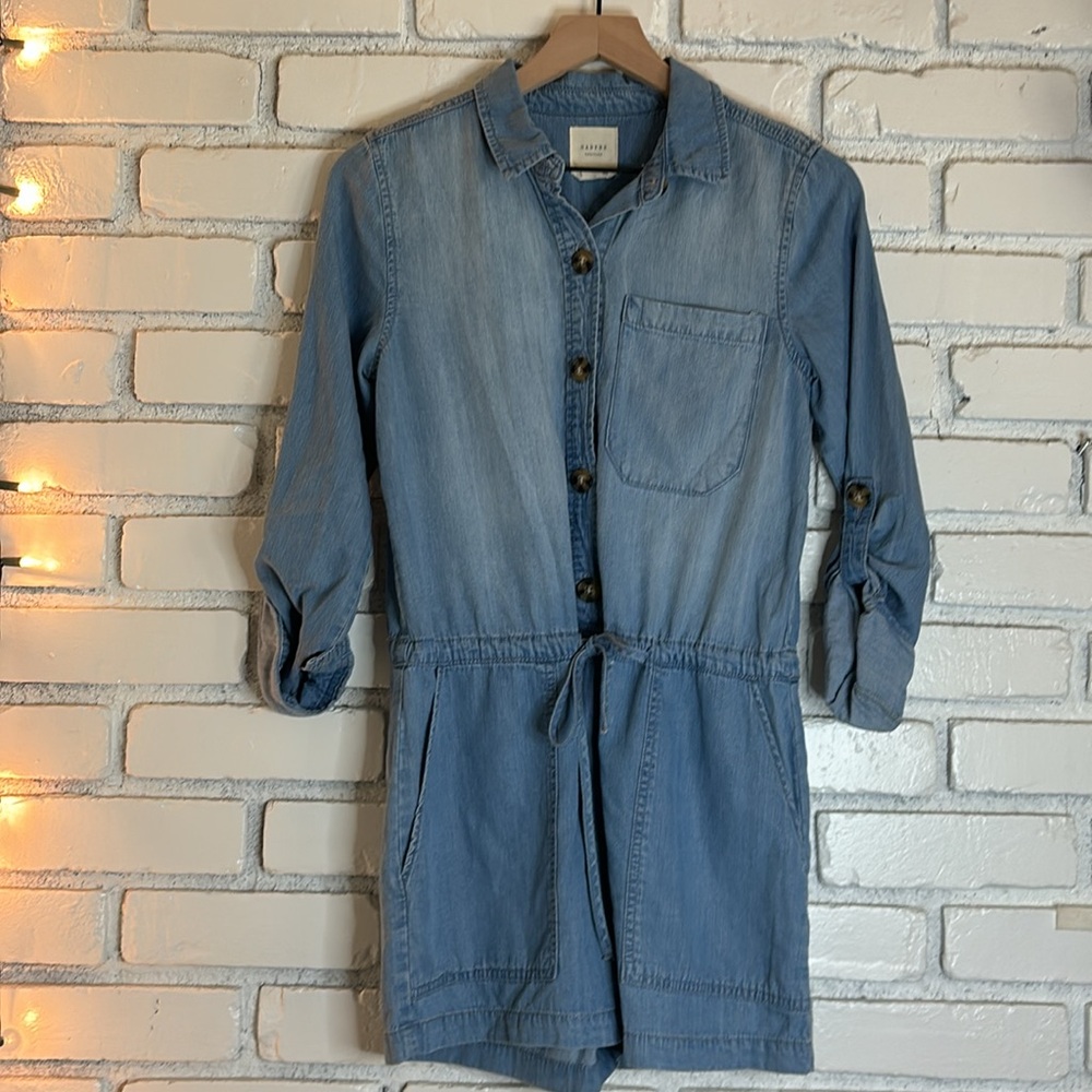 Harper Heritage denim romper short